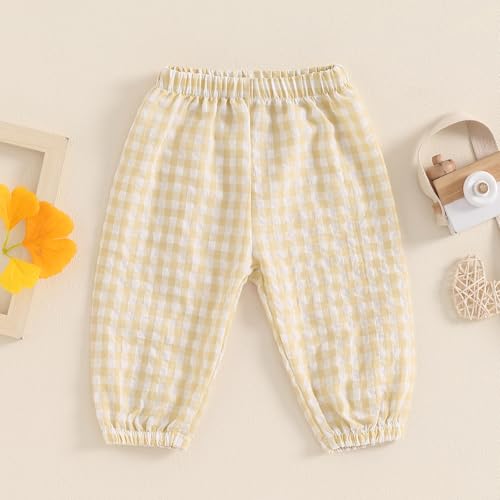 Toddler Baby Girl Boy Plaid Long Bloomers Harem Pants Basic Casual Summer Fall Comfy Bottoms Jogger Trousers2
