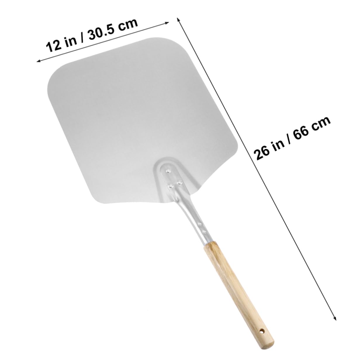 PRETYZOOM Wooden Handle Pizza Shovel Lightweight Aluminum Pizza Server Transfer Tool for Handling Kitchen for More Design