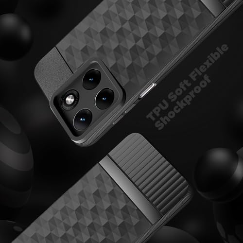 Image of Back Cover for Motorola Moto Edge 70 Fusion 5G Camera Protection 3D Hexa Cube Design Silicone Protective Bumper Back Case for Motorola Moto Edge 70 Fusion 5G - Black