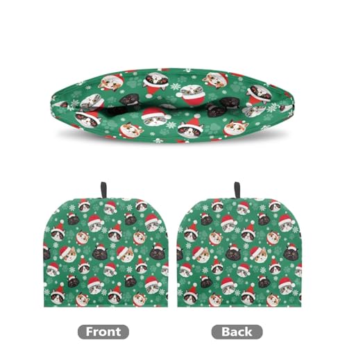 Image of Christmas Cat Print Tea Cozy Creative Insulated Tea Cosy Extra Thick Home Kitchen Decoration Creative Gifts Dust Teapot Cover Kitchen Accessories for Festival