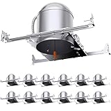 Sunco Lighting 12 Pack 6 Inch New Construction LED Can Air Tight IC Housing, Recessed Lights, LED Downlight, for Retrofit Kit, Electrician Prefered - UL Listed and Title 24 Certified (TP24)