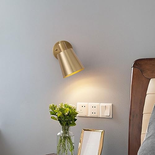 Lámpara de pared moderna industrial E27 con acabado dorado pulido 3