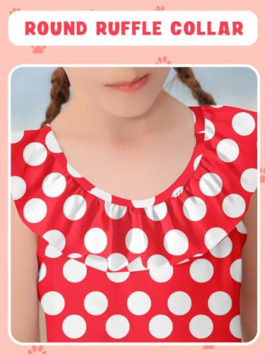 Image of Girls One Piece Swimsuits Toddler Cute Ruffle Bathing Suits Quick Dry Beach Swimwear Size 2-7 Years