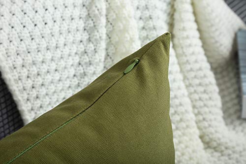 Tangdepot Cotton Solid Throw Pillow Covers, 12" X 12" , Olive Green #TOP3