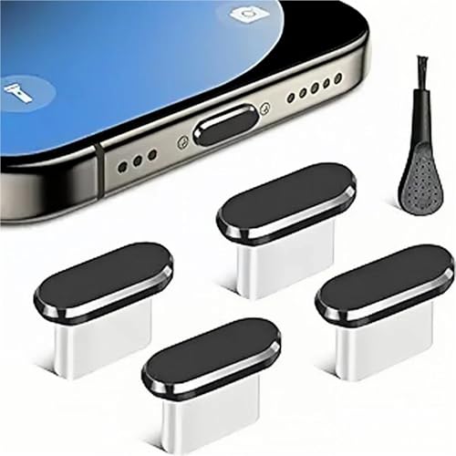 Bouchon anti-poussière USB C noir pour smartphone et tablette Type C