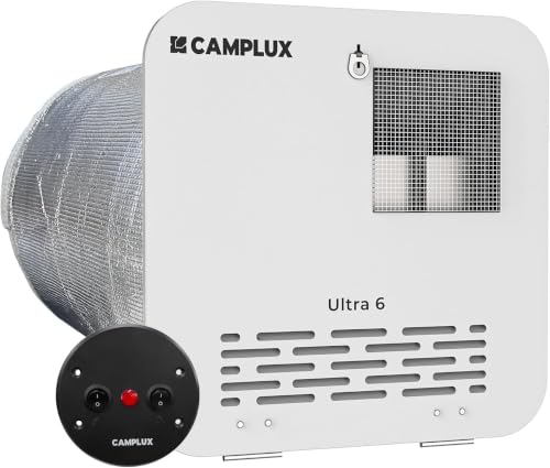 Image of CAMPLUX 6 Gallon Hybrid RV Water Heater, Propane Gas & Electric Dual Fuel 12000 BTU 1440W, Porcelain Lined Tank with Anode Rod, DSI Ignition, Direct Replacement for Suburban Dometic, White