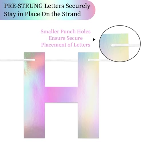 Image of Pre-Strung Happy Birthday Banner - Iridescent Party Decorations