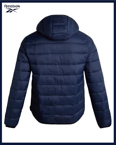 Image of Reebok Mens Puffer Jacket - Lightweight Quilted Glacier Shield Plus Size Puffer Jackets for Men - Insulated Mens Winter Coats