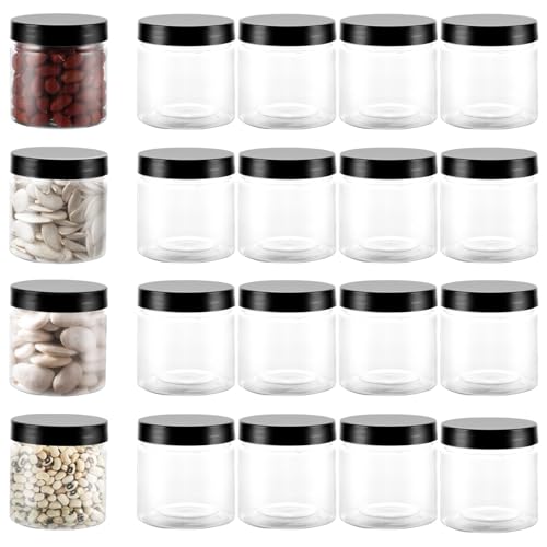 YAYODS Lot de 20 Boîte de Rangement avec Couvercle Plastique 180 ml - Bocal en plastique Pot...