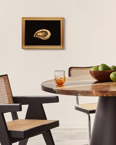 Image of VIYYIEA Vintage Gold Framed Wall Art for Living Room, Oyster Canvas Prints Home Decor, Oil Painting Picture, Bedroom Wall Decor Gifts for Friends or Family -【Oyster】-(16L x 12W)