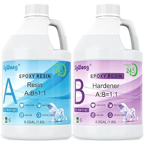 Epoxy Resin Clear Crystal Coating Kit 3.78l/4kg - 2 Part Casting Resin for Art, Craft, Countertop, Wood, Jewelry Making, River Tables Cover