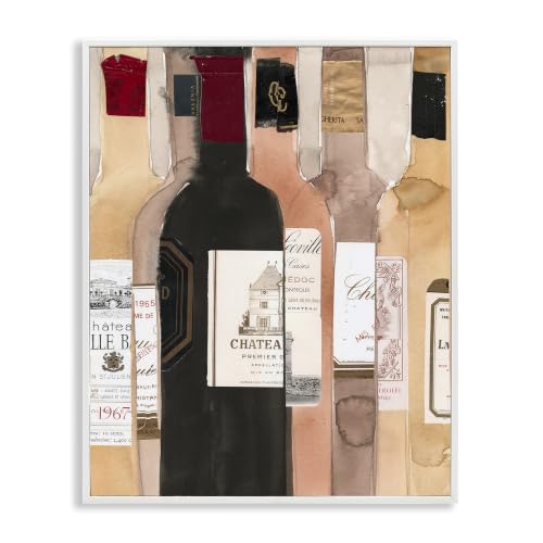 Wine Champagne Bottles Vintage Bar, 11 x 14 Inch Framed Giclée Print