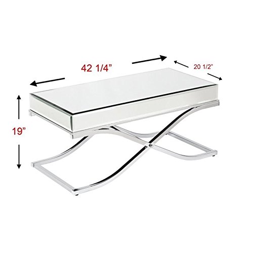 Sei Furniture Ava Mirrored Coffee Table, Chrome #TOP2