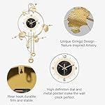 FIXNEO Gold Ginkgo Oversized Wall Clock