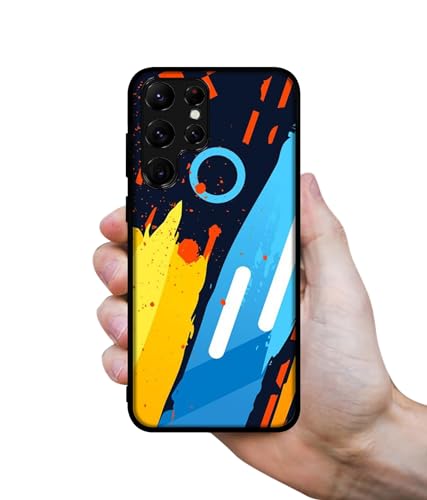 Image of Abstract Stripes Geometric Figures Design Premium 2D Printed Metal Back Case Cover for Samsung Galaxy S22 Ultra 5G