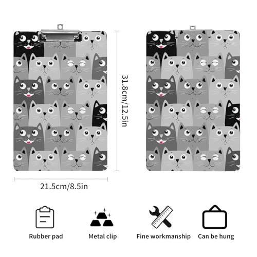 Pince A4 pour documents chat gris résolvant le désordre des feuilles volantes