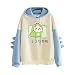 PMDKLSPQ Partnerlook - Pullover da donna, alla moda, con maniche lunghe, con cuciture superiori, stile arcobaleno, da donna, con cappuccio alla moda, con maniche lunghe, cuciture e top in pile, Blu, S