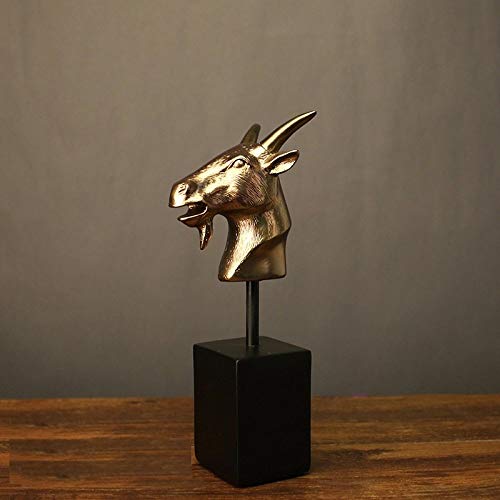 Statue tête de chèvre pour étagère salon et déco voiture chic - 3