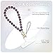 DALSTONE Authentic Gemstone Beaded Phone Wrist Strap, Detachable Phone Bracelet Strap with Tether Tab (Amethyst)
