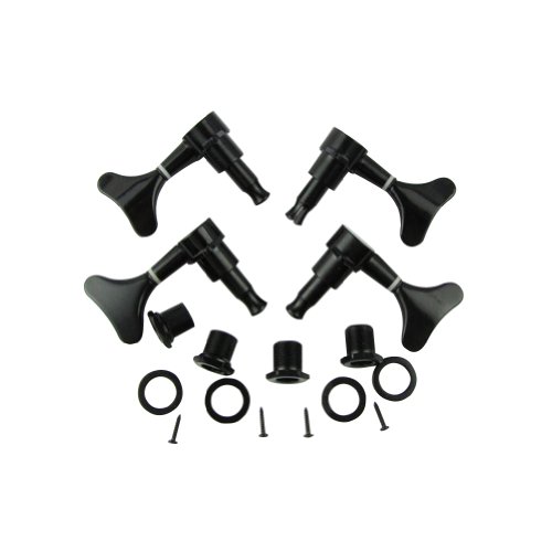 Musiclily 2L2R Bajo Clavijas de Afinación Clavijero de Repuesto para 4 Cuerdas Ibanez Style Bajo Eléctrico, Negro