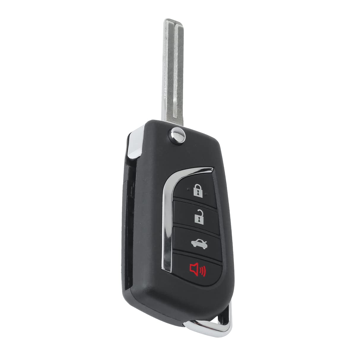 HYQ12BFB Car Key Fob Flip Keyless Control Entry Remote 89070-06790 4 Button Vehicles Replacement for Camry (H Chip)