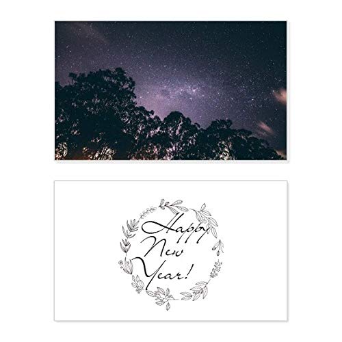 Tarjeta de Año Nuevo con cielo nocturno estrellado para deseos