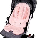 Ajustement universel et portable : le coussin de refroidissement universel pour poussette s'adapte à la plupart des sièges de voiture avec ceintures de sécurité à 2 points, 3 points ou 5 points. Le coussin de tête a un velcro flexible qui permet au coussin d'être ajusté pour s'adapter aux bébés de différentes tailles, il s'installe rapidement et facilement dans les sièges de voiture, les berceaux, les chaises hautes, les berceaux et les balançoires
