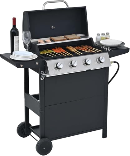 Endark 4-Burner Stainless Steel Grill | 34,000 BTU for grilling, frying, and pizza | Perfect for patio, backyard, or camping