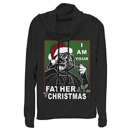 Vêtement Star Wars Vader Father Christmas femme pull en maille noire manches longues L