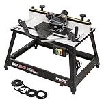 Trend CRT Portable Benchtop Router Table, Robust Steel Construction, Laminated Table Surface, Adjustable Fence with Dust Extraction Port, 240V, CRT/MK3