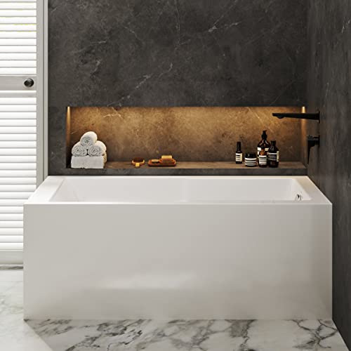 Swiss Madison Well Made Forever Sm-Ab571 Claire 60" X 32" Left-Hand Drain Drain Alcove Tub With Corner Apron Variation (Right-Hand Drain) #TOP4