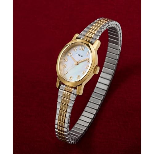Image of Timex Women's Cavatina Watch - TPearl Dial Gold-Tone Case