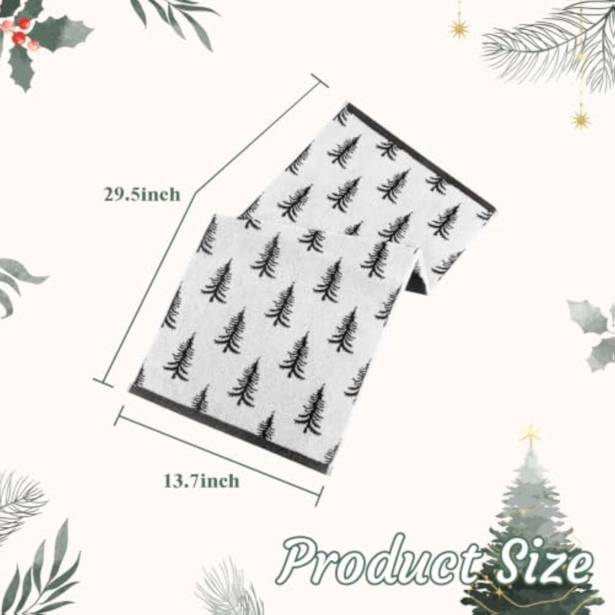 2 Pcs Christmas Hand Towels for Kitchen and Bathroom