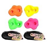Fenteer 12 Piezas Tree Climbing Holds para Niños con Agarres Artificiales Robustos Y Correas Ajustables de Alta Resistencia Adecuadas para Ejercicios de Fuerz, 4 Presas de Escalada