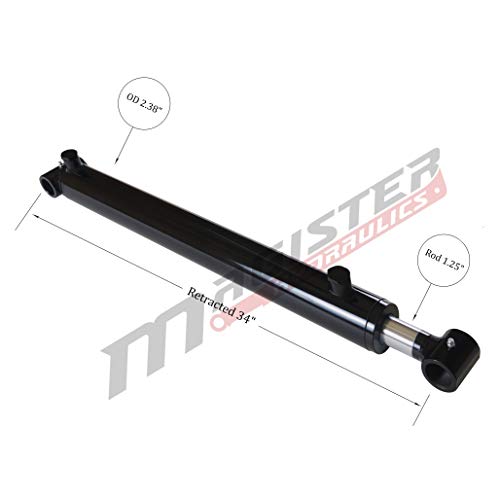 Image of Magister Hydraulic Cylinder 2 inch Bore x 26 inch Stroke, Welded Hydraulic Ram with Cross Tube Ends, Double Acting Hydraulic Piston 3500 PSI (WCT 2x26)