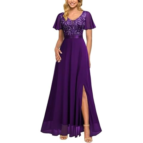 MIUSOL Elegant Double V-Neck Sequin Dress Cover