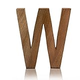 8' Decorative Solid Block Wooden Letters Alphabets Words Natural Finished Wood Freestanding Shelf or Tableware Childrens Baby Names Initials for Bedroom Wedding Birthday Party Home Decor (Letter W)