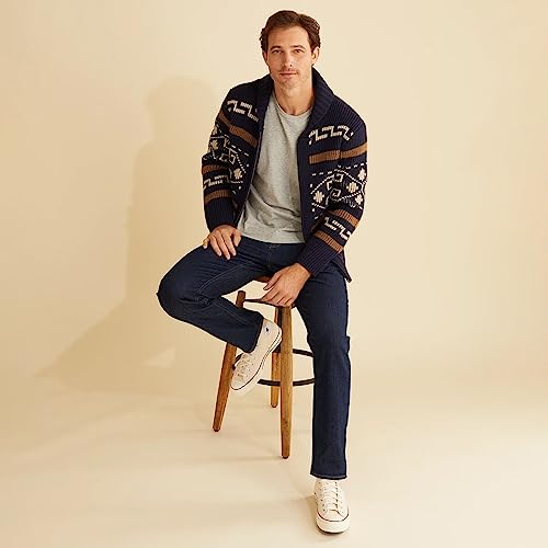 Pendleton Men's The Original Westerley Zip Up Cardigan Sweater, Navy/Brown, Xs #TOP4