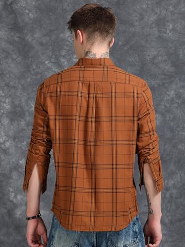 Image of StitchX Men's Full Sleeve Checkered Casual Spread Collar Cotton Shirt