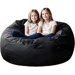 Bean Bag Chair for Adults, Oversized Bean Bag Couch for Gaming, Reading, and Relaxation, 4FT High-Rebound Memory Foam Bean Bag Sofa with Removable Cover, Black - Image 4