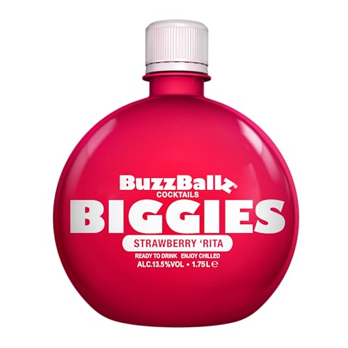 BuzzBallz Biggies: Strawberry Rita 1.75L 13.5% ABV | Premixed Strawberry Flavored Margarita Cocktail | Ready to Drink | Made from Tequila, Vodka & Strawberry