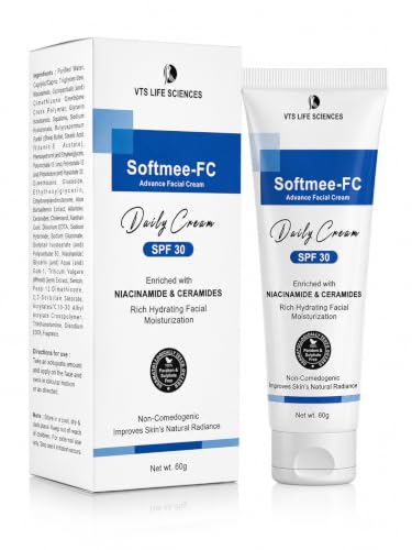 Image of Softmee-FC Advance Facial Cream, SPF 30, with Niacinamide & Ceramides, Non-Comedogenic, 60g