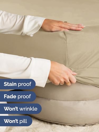 Image of Extra Deep Queen Fitted Sheet - Single Fitted Sheet Only - Beige | Easily Fits 18 inch to 24 inch Mattress, Soft, Wrinkle Free, Breathable & Comfy, Extra Deep Pockets Hotel Luxury Fitted Sheet