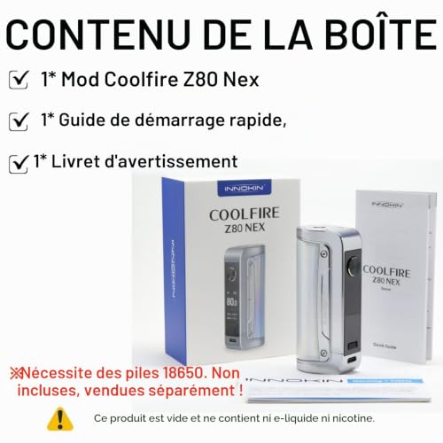 For Innokin Coolfire Z80 Nex Mod, VW 6W-80W, 0.96" TFT Screen,No Nicotine – vue 9