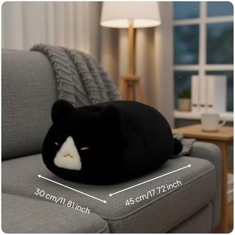 Simhoa Stuffed Cushion Animal Pillow Cuddly Toy Cute Expression Suitable for Kids Adults Home Decor, Cow Cat — view 5
