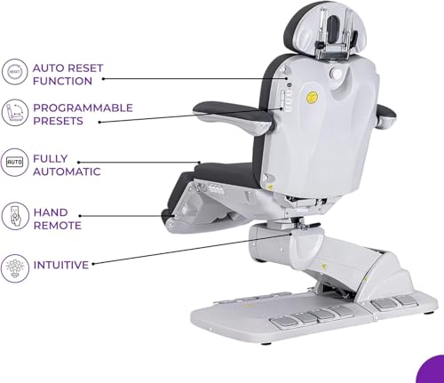 GreenLife® 4 Motor Luxury Electric Facial Chair Facial Bed Table Massage Spa Salon Beauty Bed Equipment Professional Medical Treament Chair Adjustable Silverfox 2246EBM (Dark Grey) - Image 6