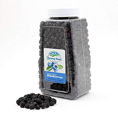 Harmony House Foods Freeze-Dried Blueberries, Whole (6 Oz, Quart Size Jar) #TOP2
