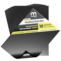 The Magnet Shop Einfache, flexibel Magnetfolien – Starke Autobahnqualität (Schwarz, A4-Blätter)