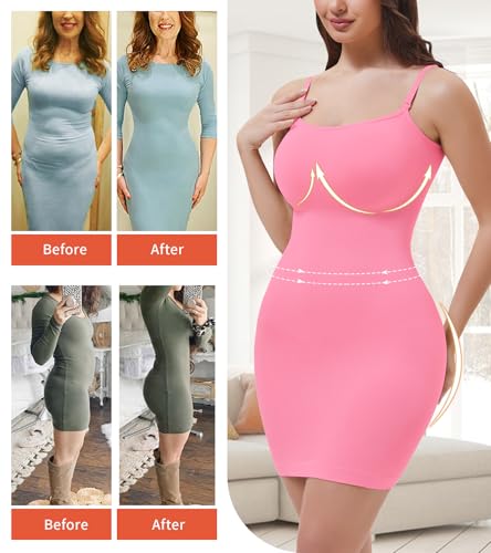 Image of Shapewear Slips for Under Dresses, Full Slip Dress for Women Tummy Control Body Shaper Seamless Shaping Dress