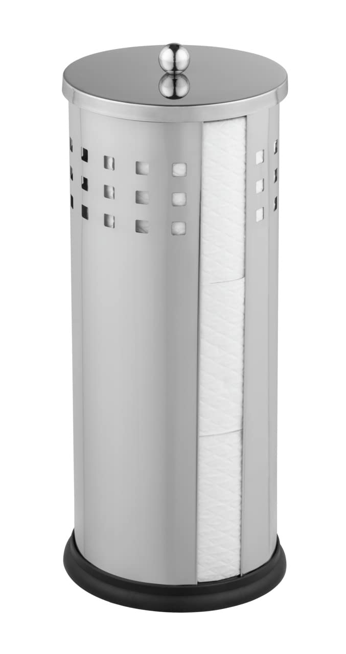 WENKO 16637100 Spare Toilet roll Holder Ancona Shiny, Metal Stainless Steel, 13 x 34 x 13 cm, Shiny